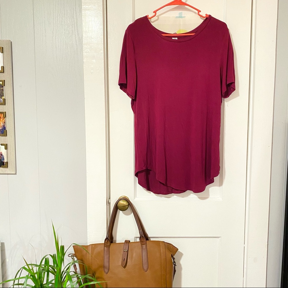 Wine Red Luxe Short-Sleeved Shirt - Old Navy